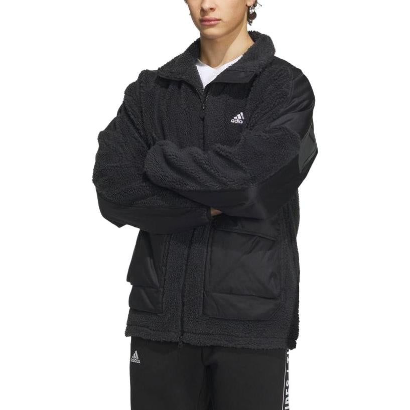 Adidas Warding Oversized Boa Full-Zip Jacket (Gender Neutral) 'Black' IK7341 sold by KicksCrew product image thumbnail 4