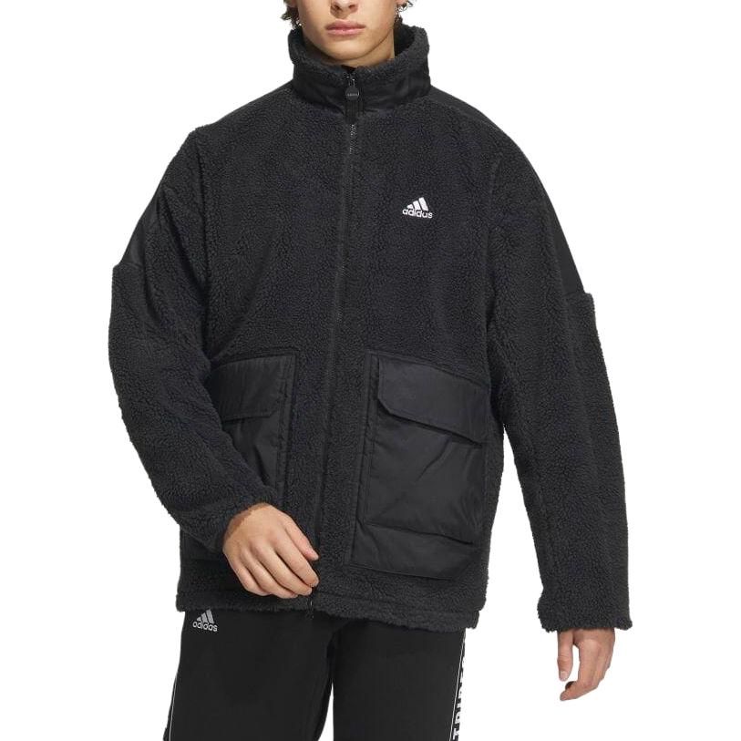 Adidas Warding Oversized Boa Full-Zip Jacket (Gender Neutral) 'Black' IK7341 sold by KicksCrew product image thumbnail 2