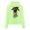 Palm Angels Douby Logo Printed Cotton Hoodie 'Bright Green' PMBB058E23FLE0035037 sold by KicksCrew