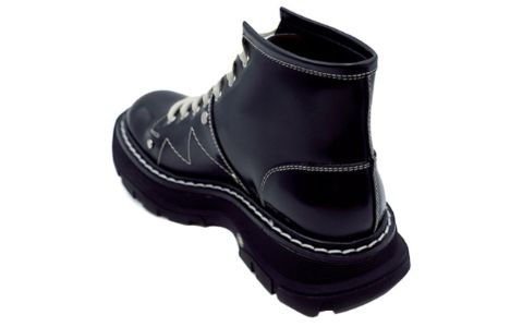 (WMNS) Alexander McQueen Tread Slick Boot 'Black Silver' 595469WHZ811090 sold by KicksCrew