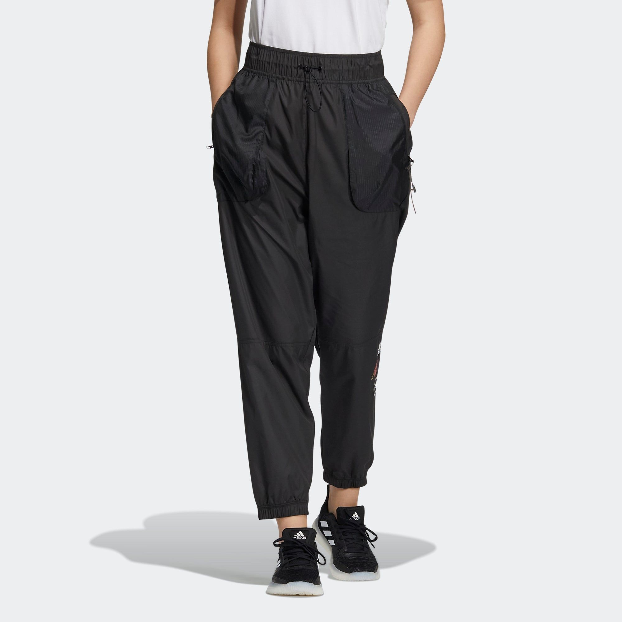 (WMNS) Adidas Woven Pants 'Black' HA3630 sold by KicksCrew product image thumbnail 2