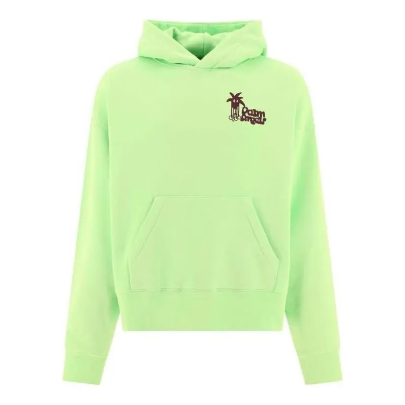 Palm Angels Douby Logo Printed Cotton Hoodie 'Bright Green' PMBB058E23FLE0035037 sold by KicksCrew