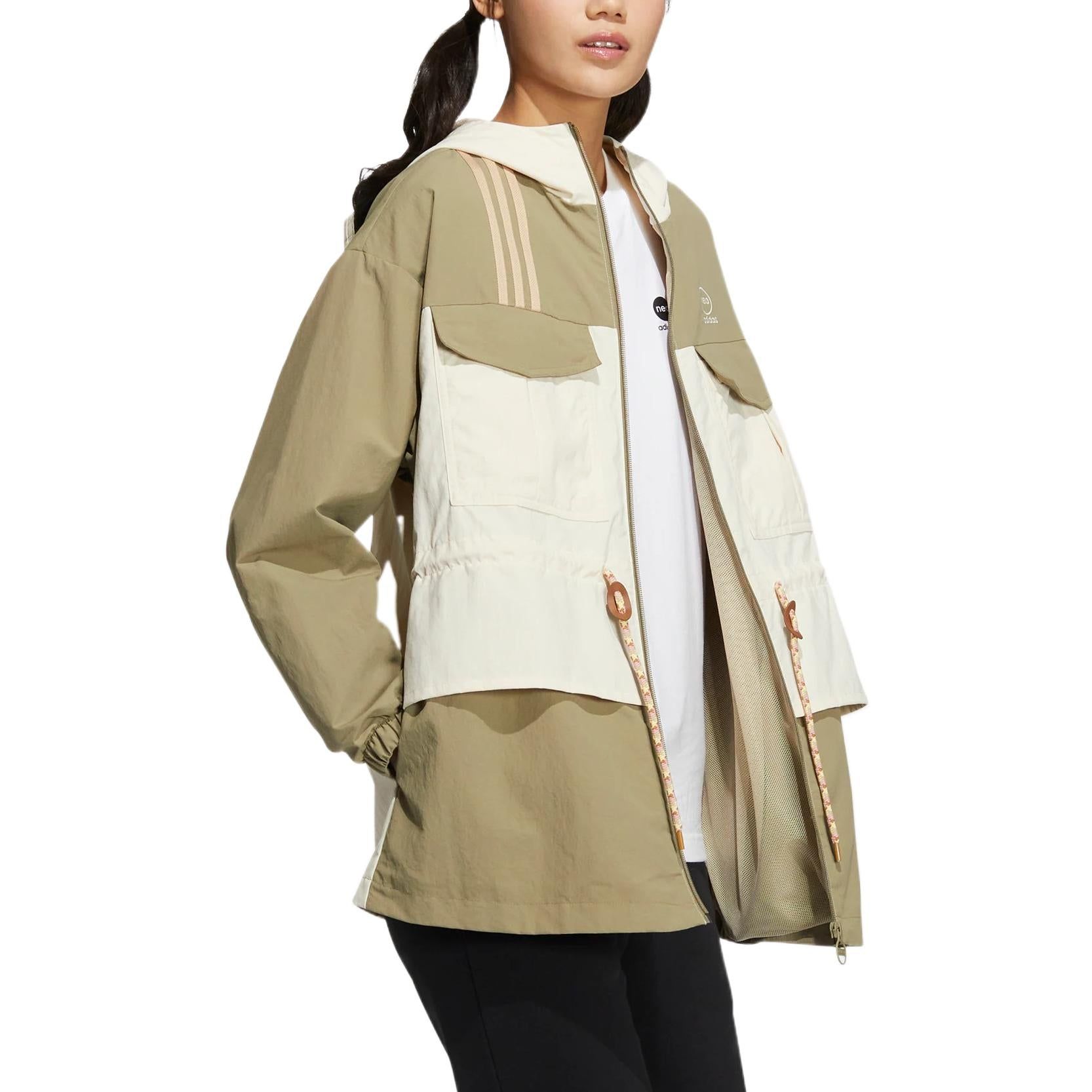 (WMNS) Adidas Neo Util Windbreaker Jacket 'Tan White' HM2023 sold by KicksCrew product image thumbnail 4