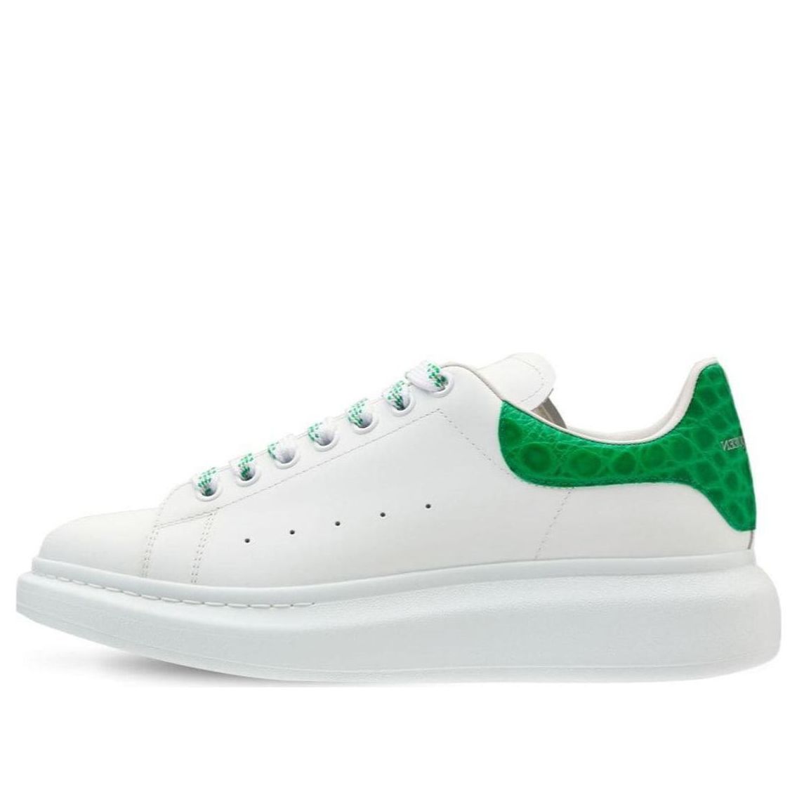 Alexander McQueen Oversized Sneaker 'White Green Crocodile' 625162WHYB89409 sold by KicksCrew