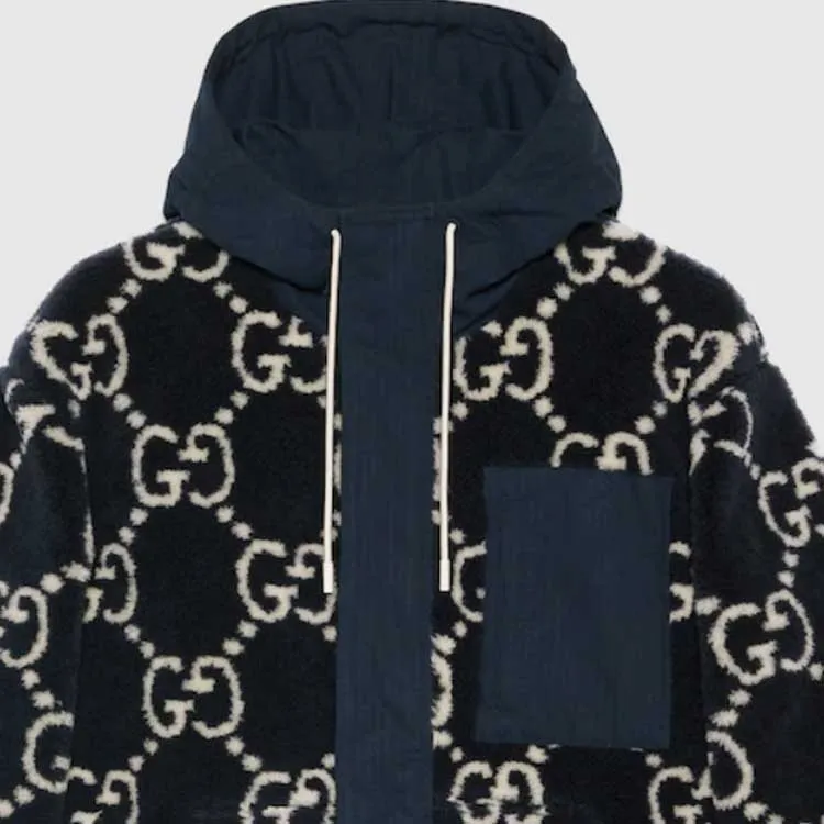 Gucci GG Fuzzy Fabric Jacquard Jacket 'Dark Blue' 771121-XJF4D-4100 sold by KicksCrew product image thumbnail 5