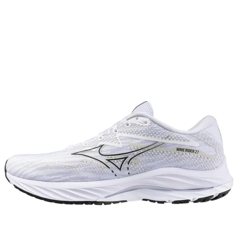 Mizuno Wave Rider 27 Super Wide 'White Black' J1GC230458 sold by KicksCrew