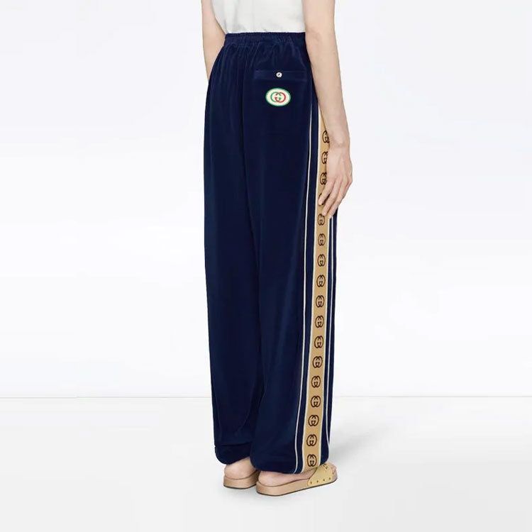 GUCCI Velour Taped Oversized Track Pant 'Blue' 574097-XJA6U-4541 sold by KicksCrew product image thumbnail 4