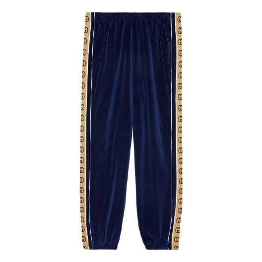 GUCCI Velour Taped Oversized Track Pant 'Blue' 574097-XJA6U-4541 sold by KicksCrew