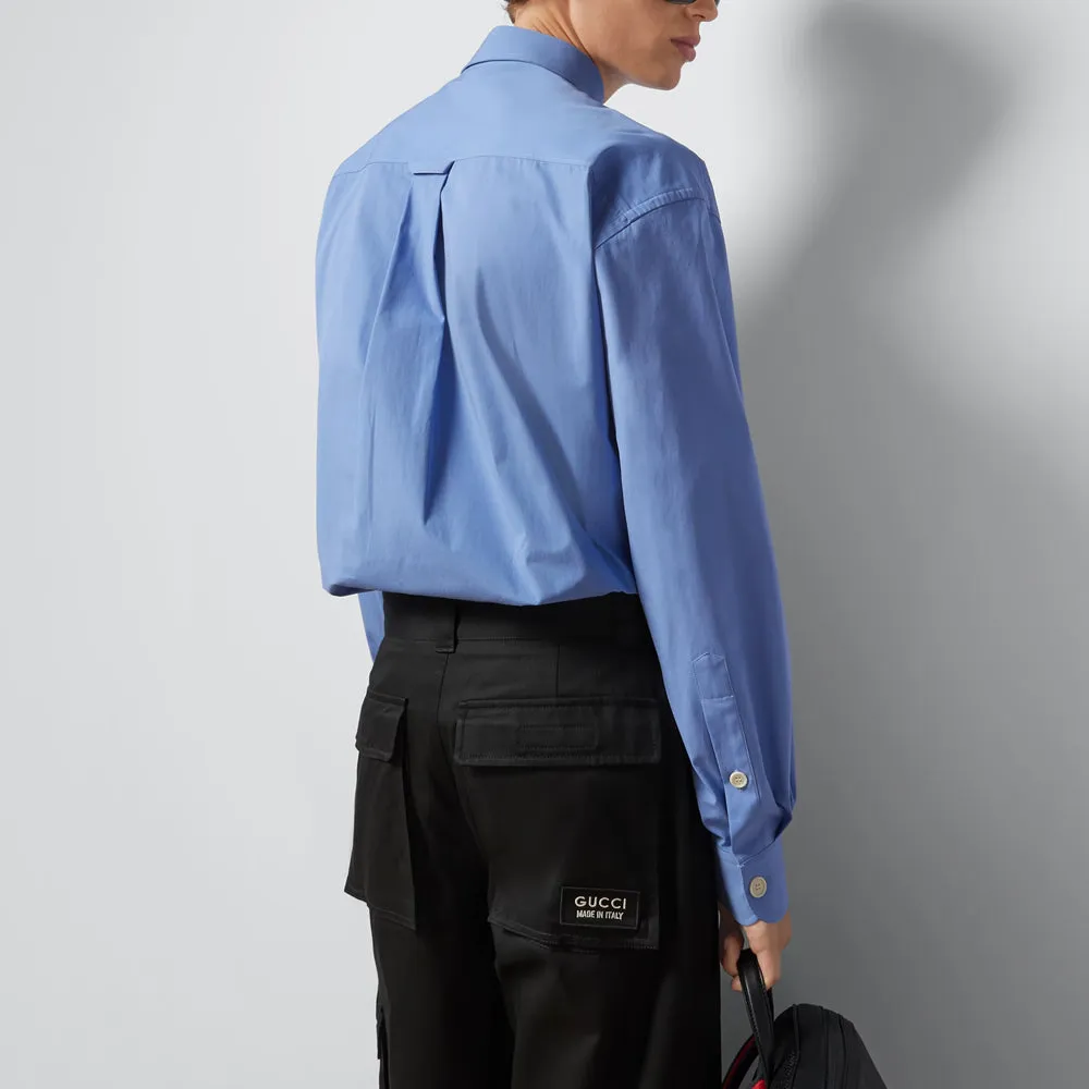 Gucci Cotton Shirt With Gucci Embroidery 'Blue' 770291-ZAPC5-4544 sold by KicksCrew product image thumbnail 3