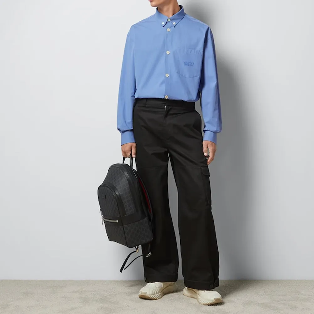 Gucci Cotton Shirt With Gucci Embroidery 'Blue' 770291-ZAPC5-4544 sold by KicksCrew product image thumbnail 2