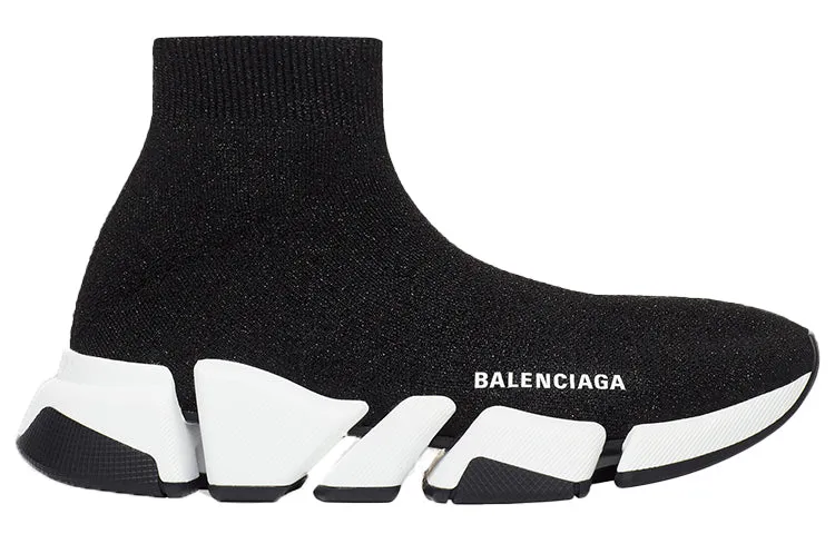 (WMNS) Balenciaga Speed 2.0 Sneakers 'Black Shiny Knit with White Sole Unit' 636833W2DC11091 sold by KicksCrew product image thumbnail 2
