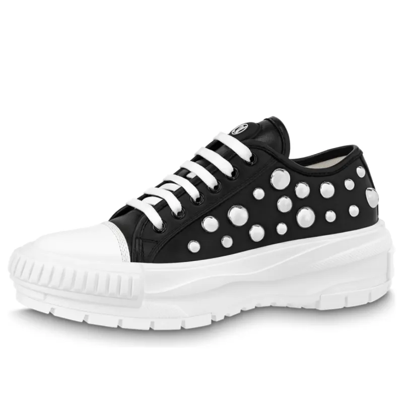 (WMNS) LOUIS VUITTON x YK Academy Sneakers 'Black with White Dots' 1AB9LU sold by KicksCrew