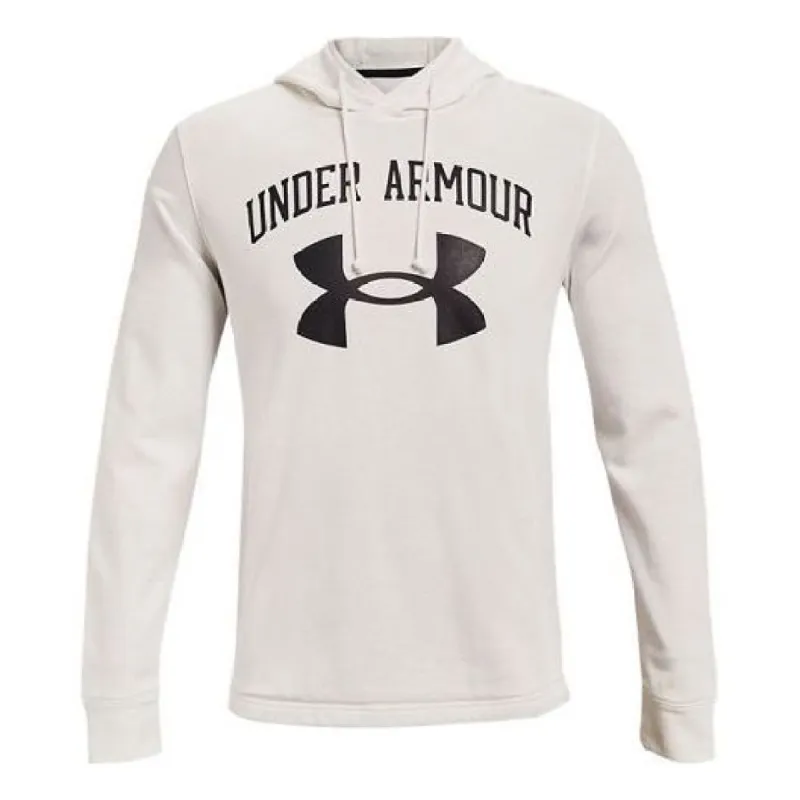 Under Armour Rival Terry Logo Hoodie 'White Black' 1361559-112 sold by KicksCrew