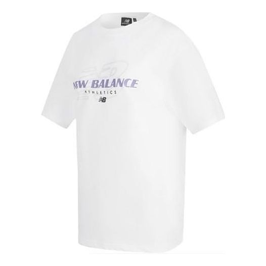 New Balance Sport Logo Tee 'White Purple' 5EC2U843-WT sold by KicksCrew