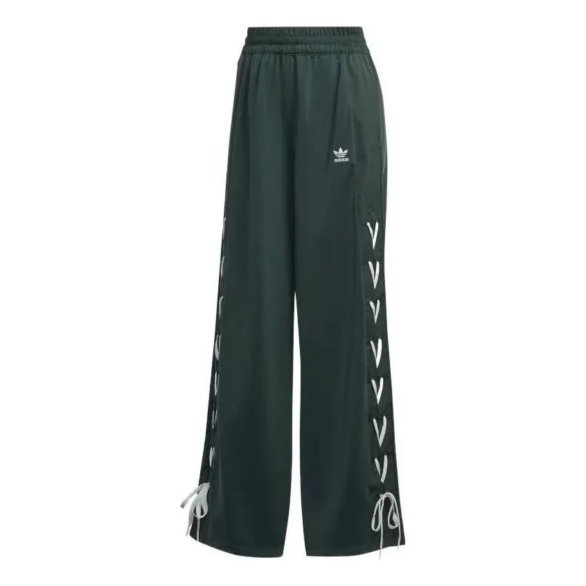(WMNS) adidas Always Original Laced Wide Leg Pants Asia Sizing 'Green White' HK5086 sold by KicksCrew