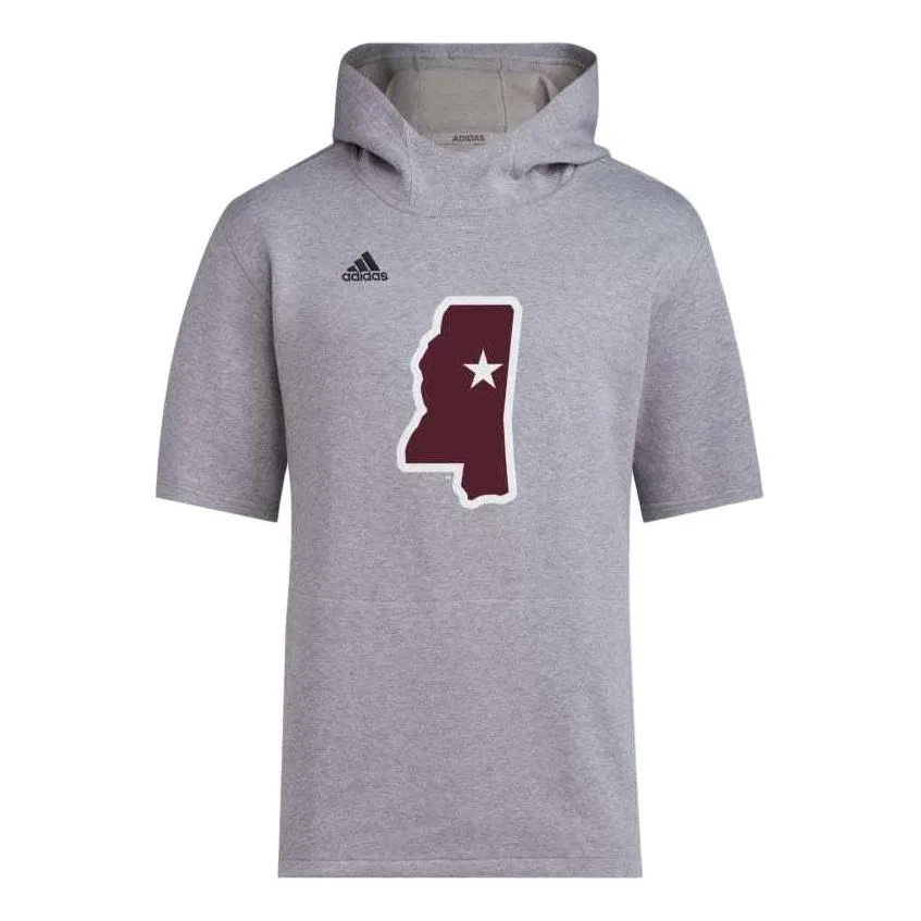 adidas Mississippi State Baseball Short Sleeve Hoodie 'Grey' IM8661 sold by KicksCrew