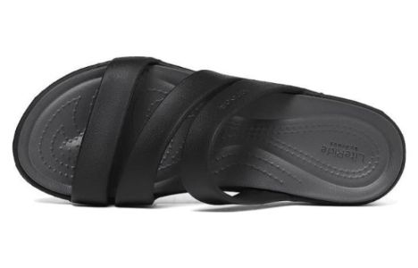 (WMNS) Crocs Boca Strappy Wedge Sandals 'Black' 207434-001 sold by KicksCrew