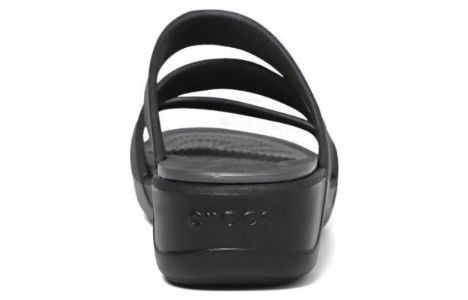 (WMNS) Crocs Boca Strappy Wedge Sandals 'Black' 207434-001 sold by KicksCrew