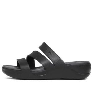 (WMNS) Crocs Boca Strappy Wedge Sandals 'Black' 207434-001 sold by KicksCrew