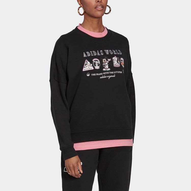 (WMNS) Adidas Loose Disney Sweatshirt 'Black' HL9056 sold by KicksCrew product image thumbnail 2