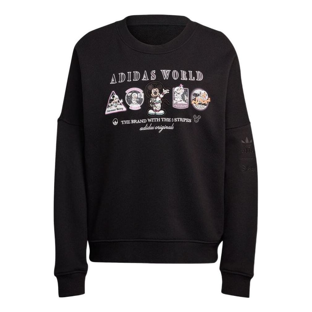 (WMNS) Adidas Loose Disney Sweatshirt 'Black' HL9056 sold by KicksCrew