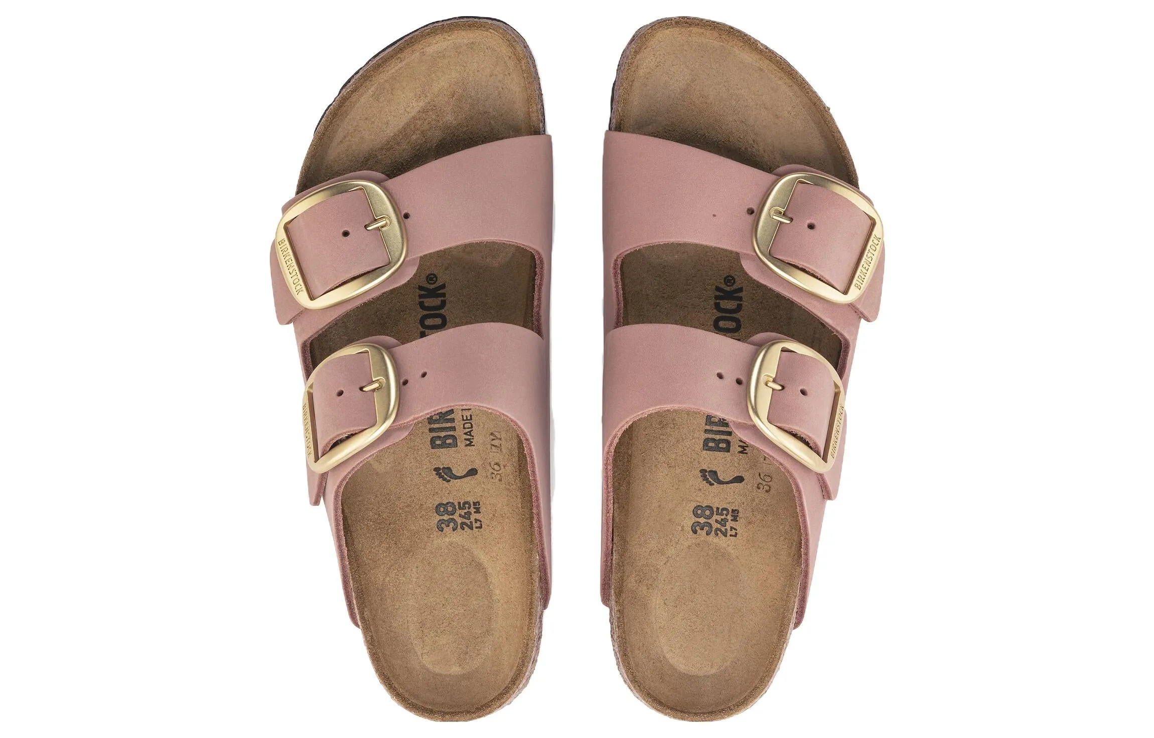 (WMNS) Birkenstock Arizona Big Buckle Nubuck Leather Narrow Fit Sandals 'Old Rose' 1024074 sold by KicksCrew product image thumbnail 4