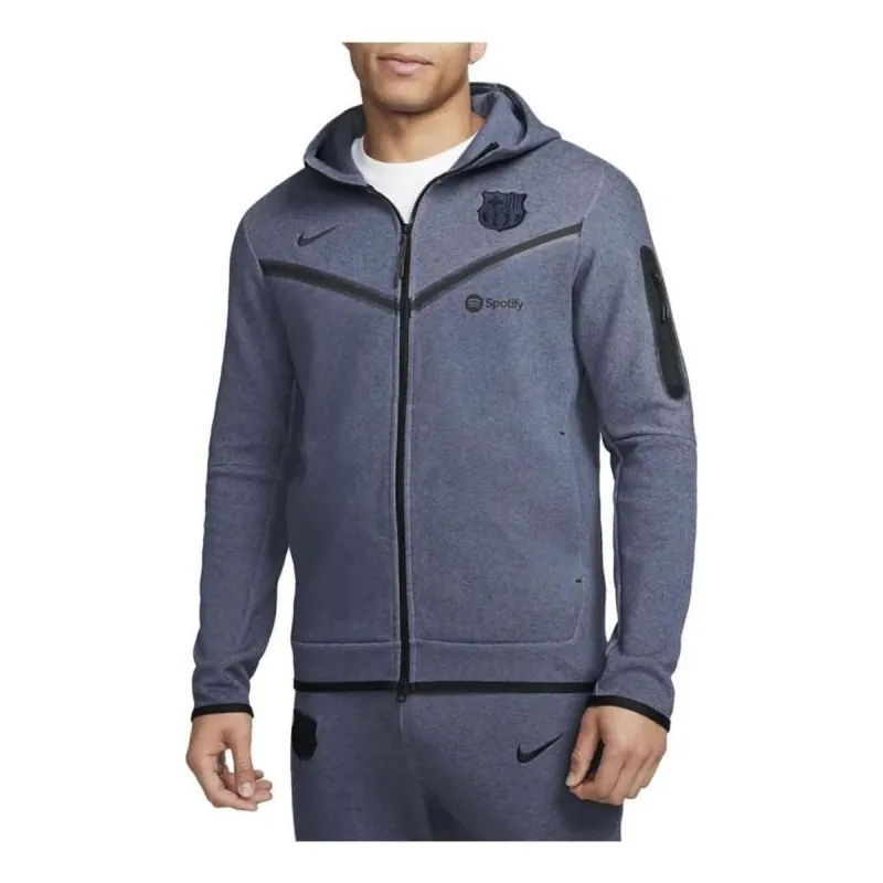 Nike F.C. Barcelona Tech Fleece Windrunner Jacket 'Grey Blue' DX8418-437 sold by KicksCrew