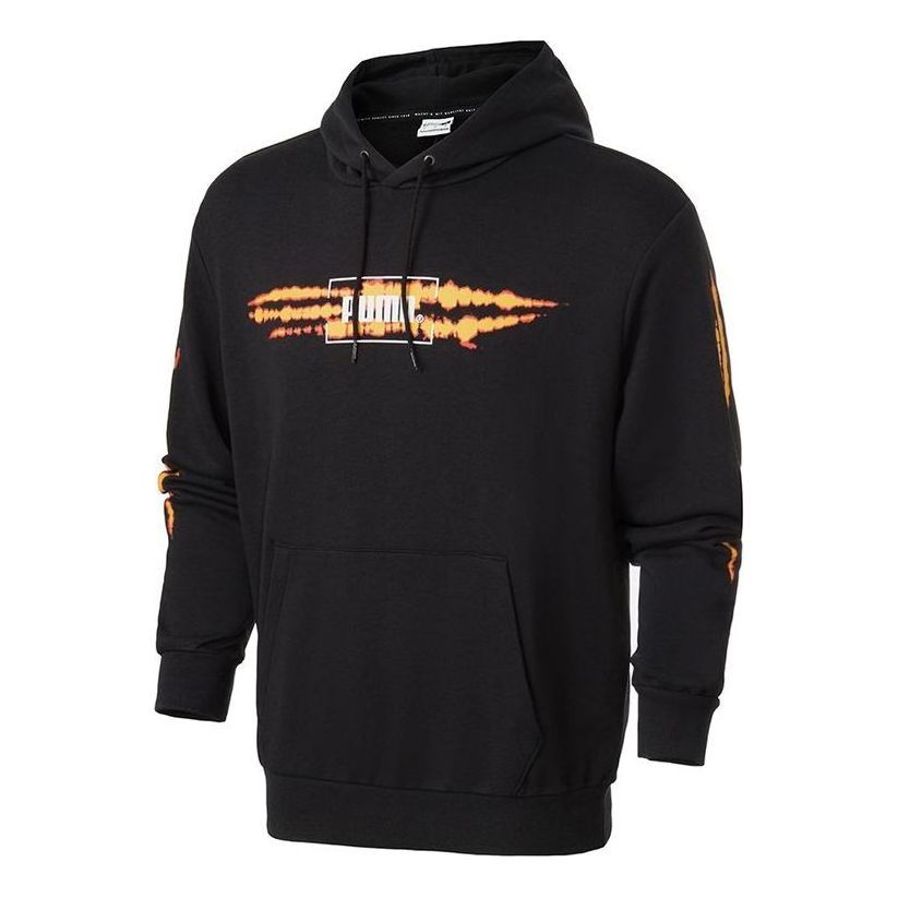 Puma Tie Dye Hoodie 'Black White Orange' 598504-01 sold by KicksCrew