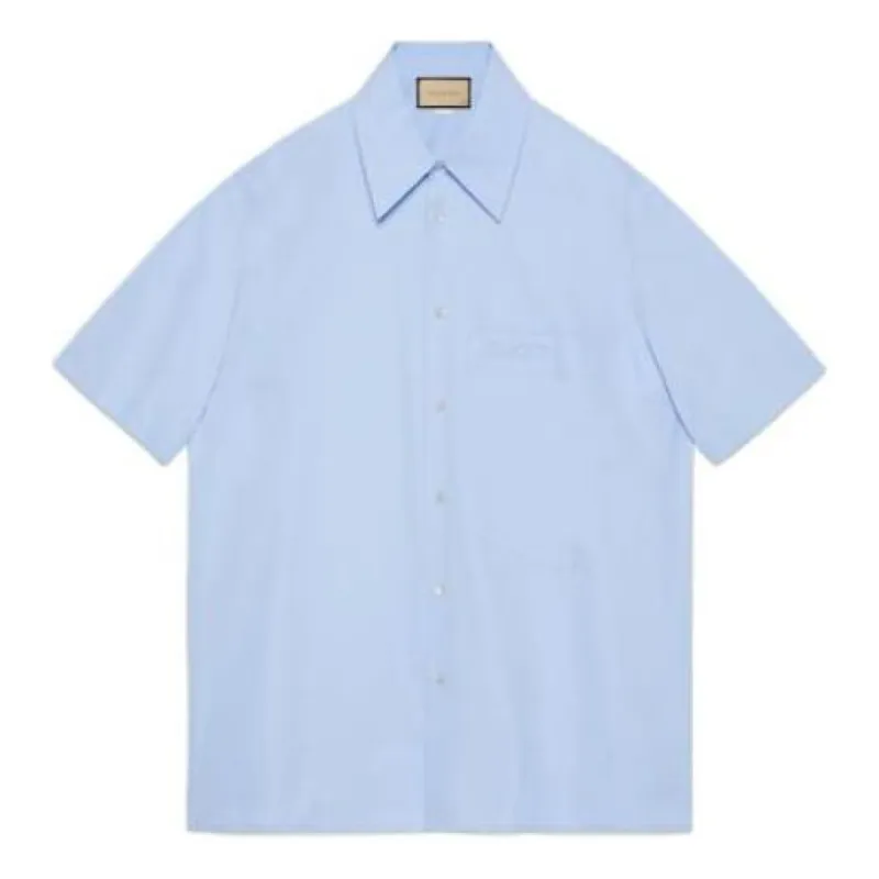 Gucci Cotton Shirt With Gucci Embroidery 'Light Blue' 769558-ZAJP1-4850 sold by KicksCrew
