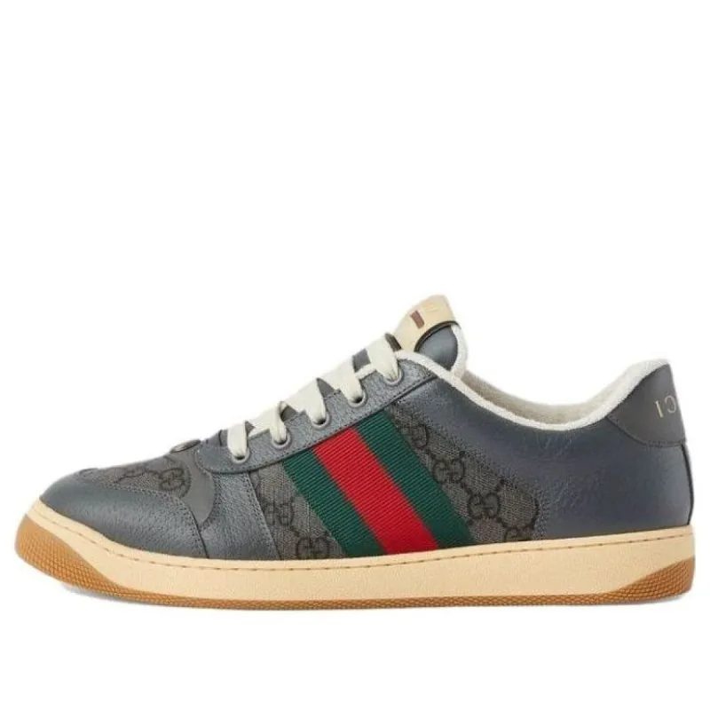 GUCCI Screener Low-Top Sneakers 'Grey Green Red' 749622-FAB3X-8746 sold by KicksCrew