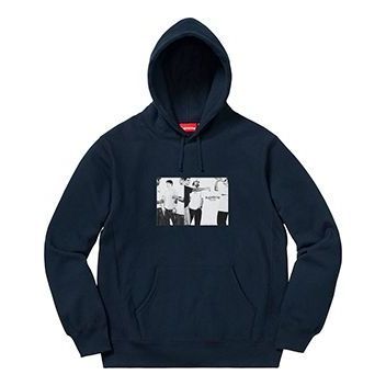 Supreme Classic Ad Hooded Sweatshirt 'Navy White' SUP-SS19-837 sold by KicksCrew
