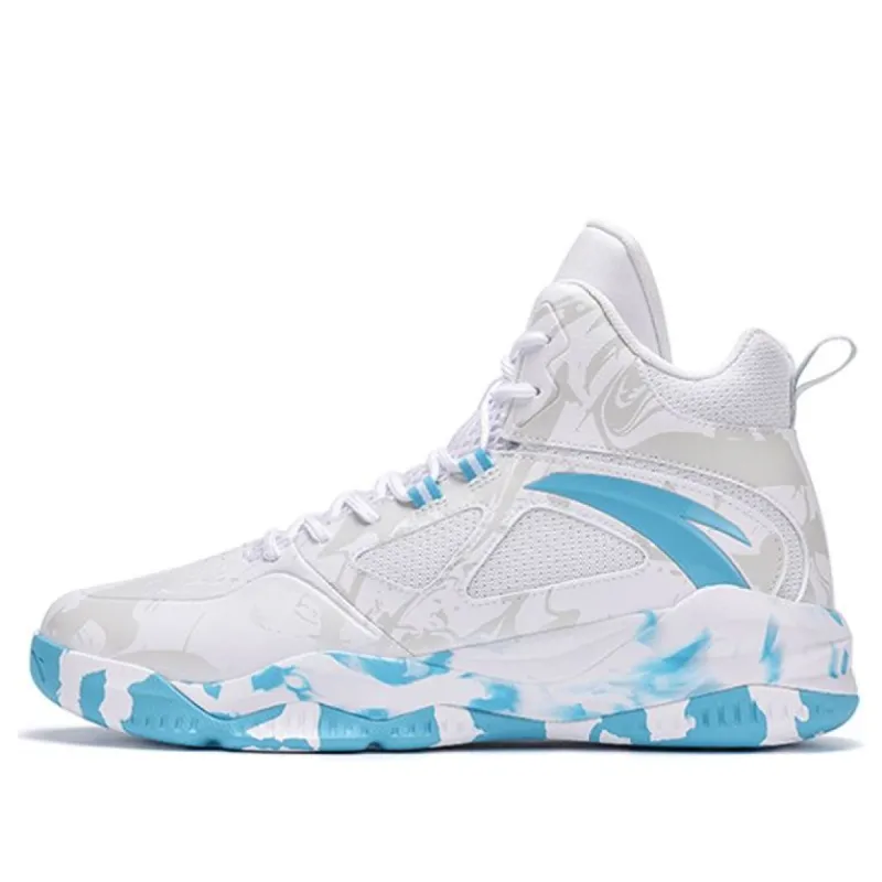 ANTA Badao Basketball High Top Shoes 'White Blue' 112141649S-3 sold by KicksCrew