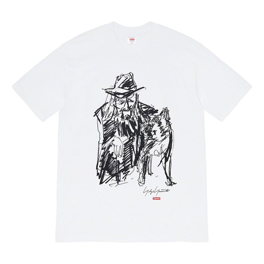 Supreme FW20 Week 4 x Yohji Yamamoto Tee 'Black White' SUP-FW20-099 sold by KicksCrew