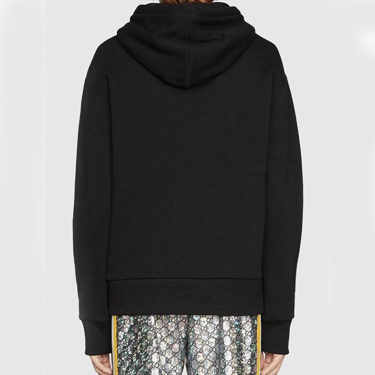 GUCCI Cotton Logo Pullover Hooded Sweatshirt 'Black' 475374-XJAPA-1082 sold by KicksCrew product image thumbnail 3