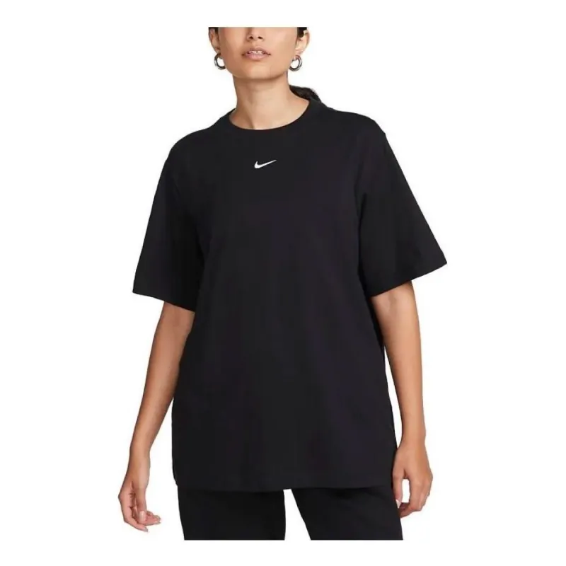 (WMNS) Nike Sportswear Small Swoosh T-shirt Asia Sizing 'Black' FD4150-010 sold by KicksCrew