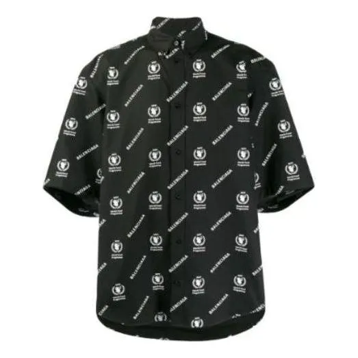 Balenciaga x WFP Short Sleeve Square Back Shirt 'Black White' 602026TIL251070 sold by KicksCrew
