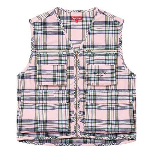 Supreme Tartan Flannel Cargo Vest 'Pink Blue Green' SUP-FW20-307 sold by KicksCrew