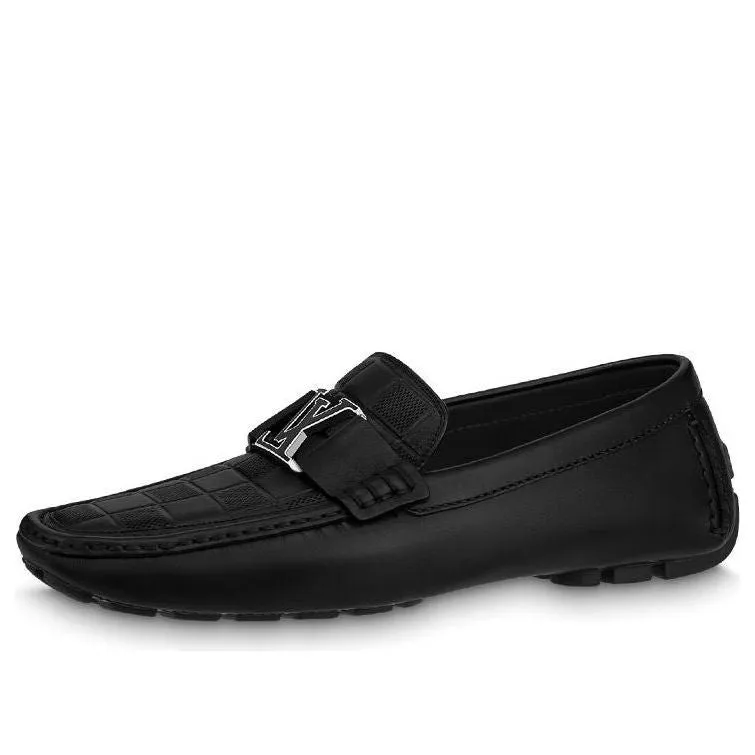 LOUIS VUITTON Monte Carlo Moccasin Shoes 'Black Plaid Top' 1ABFVC sold by KicksCrew