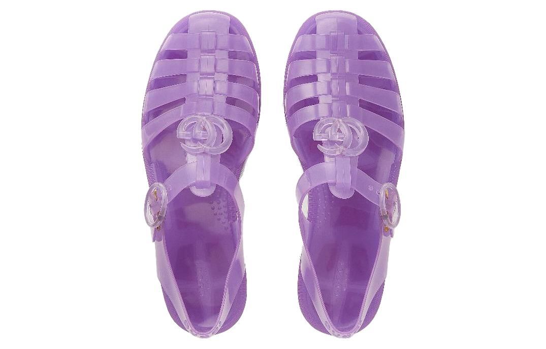 (WMNS) GUCCI Embossed Flat Sandals 'Purple' 676970-JFM00-5305 sold by KicksCrew product image thumbnail 4