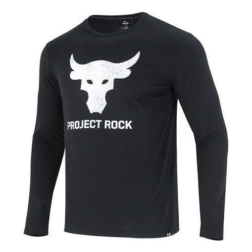 Under Armour Project Rock Brahma Bull Long Sleeve T-shirt 'Black White' 1374847-001 sold by KicksCrew