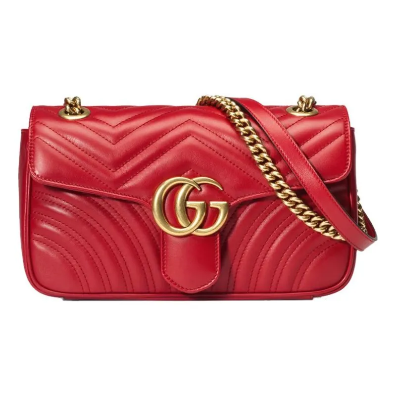 (WMNS) Gucci GG Marmont Small Matelasse Shoulder Bag 'Red' 443497-DTDIT-6433 sold by KicksCrew