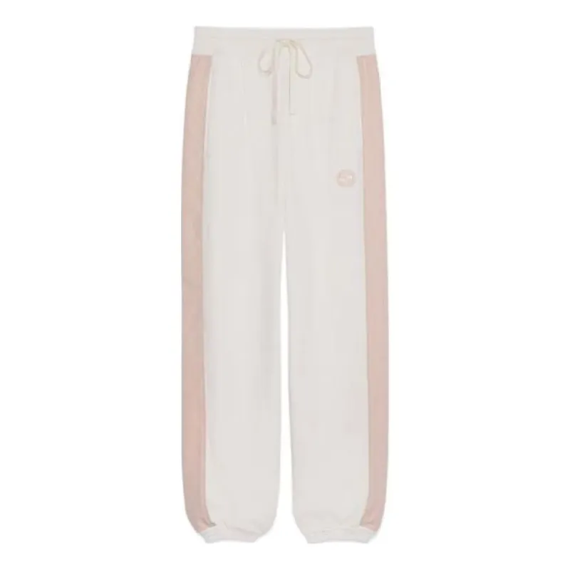 (WMNS) Gucci GG Felted Cotton Jersey Jogging Pants 'Off White Pink' 773746-XJF8U-9286 sold by KicksCrew