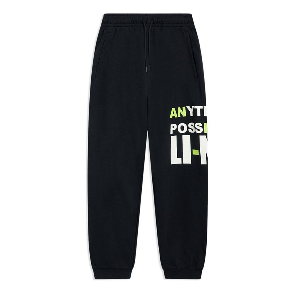 Li-Ning Anything Is Possible Graphic Joggers Sweatpants 'Black' AKLSD63-3 sold by KicksCrew
