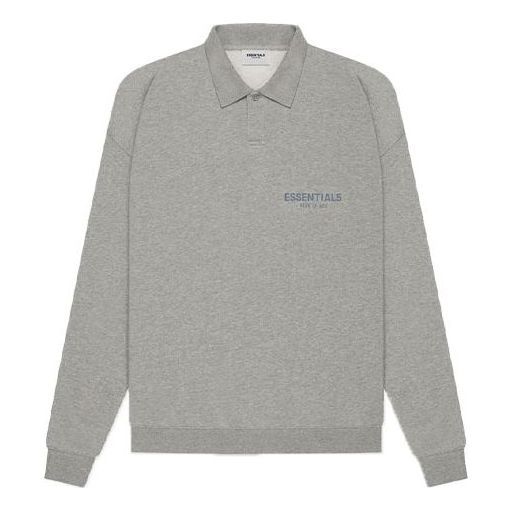 Fear of God Essentials SS21 Long Sleeve French Terry Polo Shirt 'Dark Heather Oatmeal' FOG-SS21-616 sold by KicksCrew