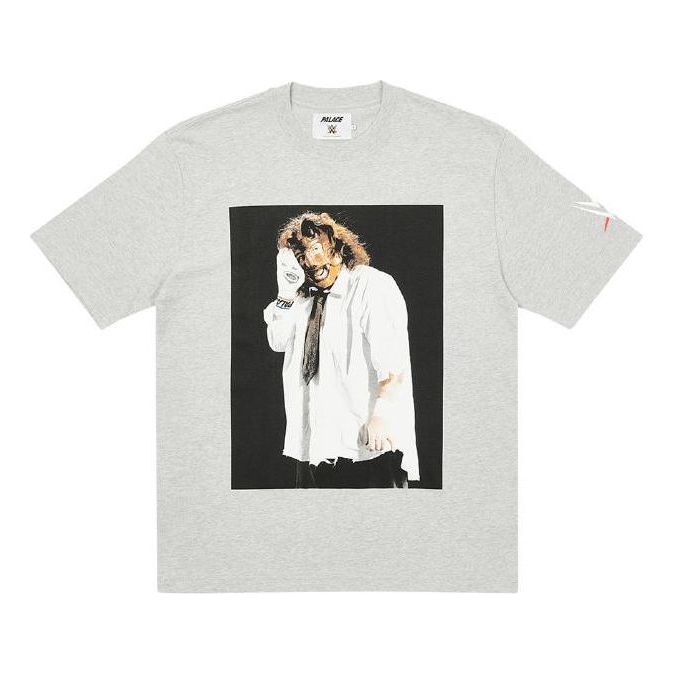 Palace X WWE SS23 T-Shirt 'Grey' P22TS466 sold by KicksCrew