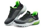 (GS) Skechers Slip-ins Razor Flex Air Sneaker 'Grey Black Green' 403839L-CCBK sold by KicksCrew