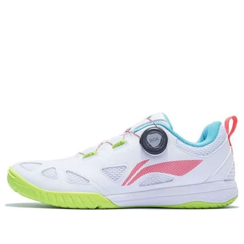 Li-Ning Mage Pro Table Tennis Shoes 'White Pink Green' APTT001-1 sold by KicksCrew