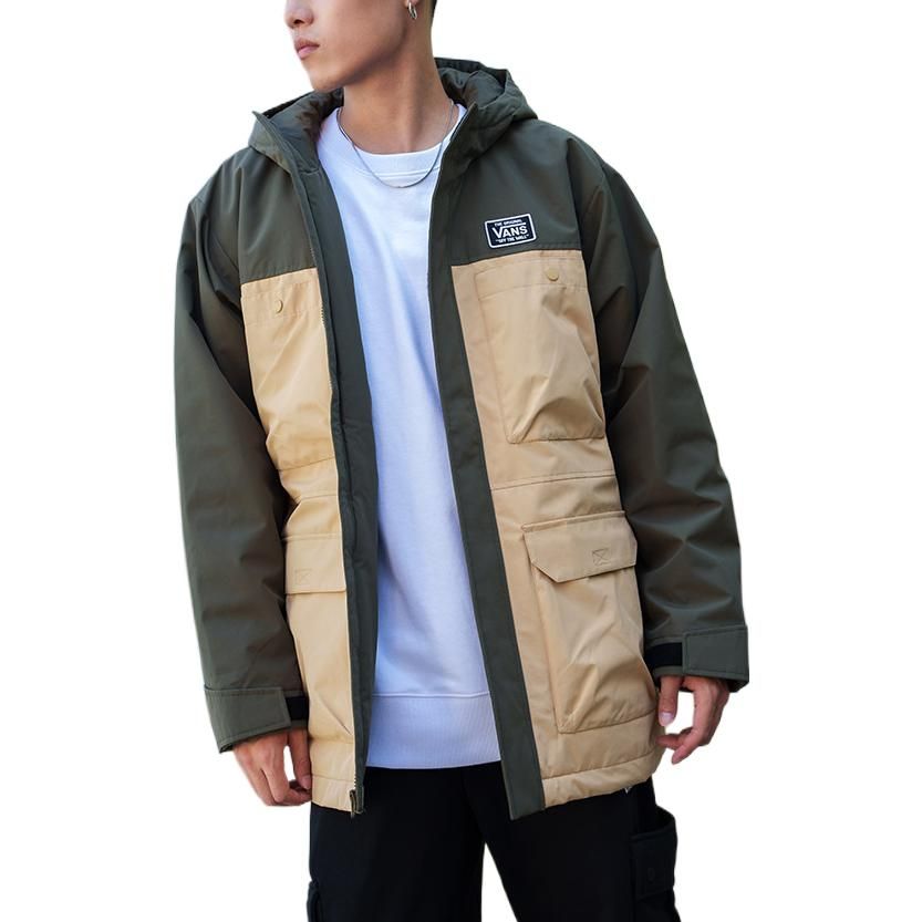 Vans Logo Zip Hooded Jacket 'Tan Green' VN000915YUU sold by KicksCrew product image thumbnail 4