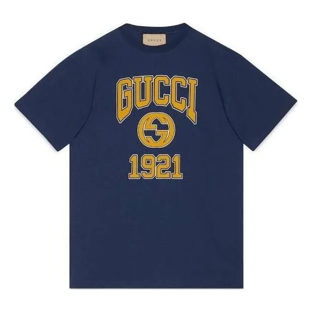 Gucci Cotton Jersey Printed T-Shirt 'Blue' 771758-XJF3R-4622 sold by KicksCrew