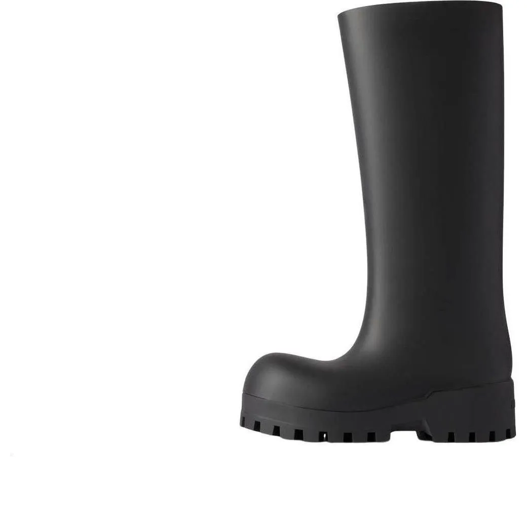(WMNS) Balenciaga Bulldozer Rainboots 'Black Rubber' 775969W1SA11000 sold by KicksCrew